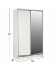 ΝΤΟΥΛΑΠΑ ΣΥΡΟΜΕΝΗ ADLER ΜΕΛΑΜΙΝΗΣ 120x60x220Yεκ. ΔΙΦΥΛΛΗ ΛΕΥΚΗ ΜΕ ΚΑΘΡΕΠΤΗ HM2460.03 2φυλλη