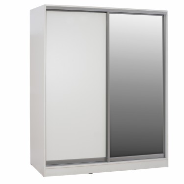 ΝΤΟΥΛΑΠΑ ADLER ΜΕΛΑΜΙΝΗΣ ΛΕΥΚΗ ΜΕ ΚΑΘΡΕΠΤΗ HM2437.03  180X60X210Υεκ. 2φυλλη