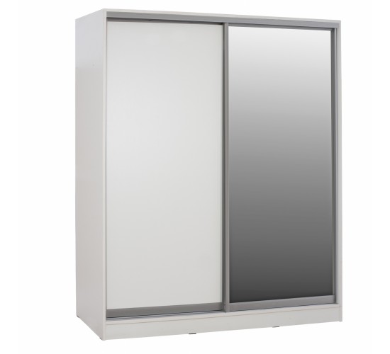 ΝΤΟΥΛΑΠΑ ADLER ΜΕΛΑΜΙΝΗΣ ΛΕΥΚΗ ΜΕ ΚΑΘΡΕΠΤΗ HM2437.03  180X60X210Υεκ. 2φυλλη