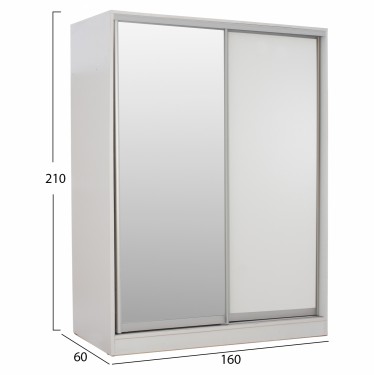 ΝΤΟΥΛΑΠΑ ADLER ΜΕΛΑΜΙΝΗΣ ΛΕΥΚΗ ΜΕ ΚΑΘΡΕΠΤΗ HM2434.03 160x60x210 εκ. 2φυλλη