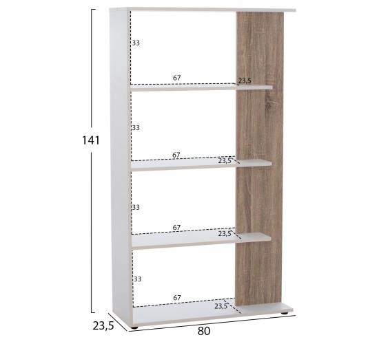 ΒΙΒΛΙΟΘΗΚΗ HARVEY HM8770 80X23X141 ΛΕΥΚΟ