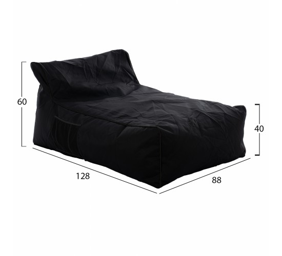 ΠΟΥΦ ZAFER HM5772.12 ΜΕ TEXTILINE ΜΑΥΡΟ ΚΑΙ ΛΕΥΚΟ ΡΕΛΙ 88x128x40-60Υ εκ.