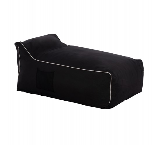 ΠΟΥΦ ZAFER HM5772.12 ΜΕ TEXTILINE ΜΑΥΡΟ ΚΑΙ ΛΕΥΚΟ ΡΕΛΙ 88x128x40-60Υ εκ.