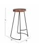 ΣΚΑΜΠΟ BAR ELEANOR HM8363.11 ΜΑΣΙΦ ΞΥΛΟ ΑΚΑΚΙΑΣ-ΜΕΤΑΛΛΟ 50x43x78Υεκ.