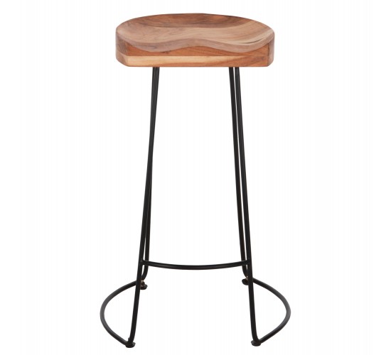 ΣΚΑΜΠΟ BAR ELEANOR HM8363.11 ΜΑΣΙΦ ΞΥΛΟ ΑΚΑΚΙΑΣ-ΜΕΤΑΛΛΟ 50x43x78Υεκ.