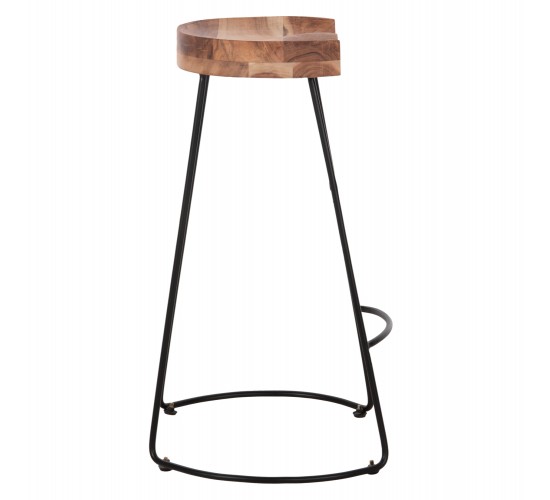 ΣΚΑΜΠΟ BAR ELEANOR HM8363.11 ΜΑΣΙΦ ΞΥΛΟ ΑΚΑΚΙΑΣ-ΜΕΤΑΛΛΟ 50x43x78Υεκ.