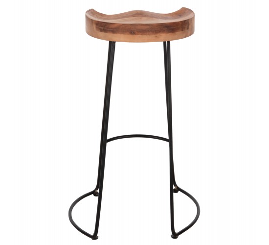 ΣΚΑΜΠΟ BAR ELEANOR HM8363.11 ΜΑΣΙΦ ΞΥΛΟ ΑΚΑΚΙΑΣ-ΜΕΤΑΛΛΟ 50x43x78Υεκ.