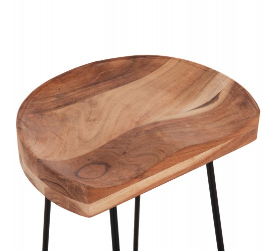 ΣΚΑΜΠΟ BAR ELEANOR HM8363.11 ΜΑΣΙΦ ΞΥΛΟ ΑΚΑΚΙΑΣ-ΜΕΤΑΛΛΟ 50x43x78Υεκ.