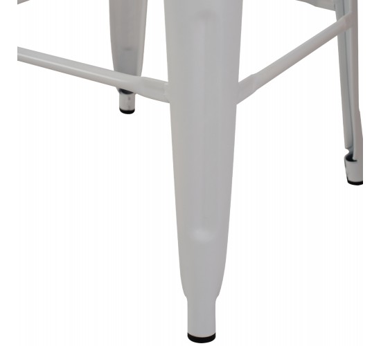 ΣΚΑΜΠΟ BAR ΜΕΤΑΛΛΙΚΟ MELITA ΣΕ ΛΕΥΚΟ ΜΑΤ HM8642.21 43x43x78 εκ.