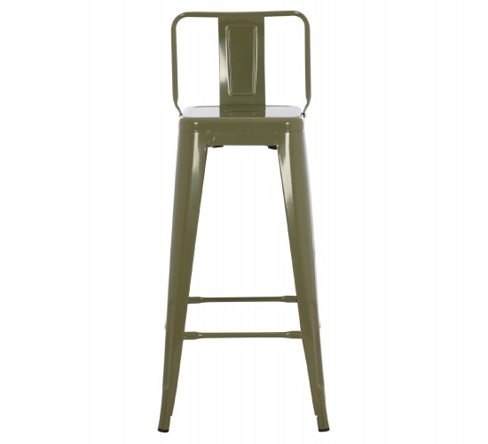 ΣΚΑΜΠΟ BAR ΜΕΤΑΛΛΙΚΟ MELITA ME ΠΛΑΤΗ ΣΕ DARK OLIVE GREEN HM8643.03 43Χ43Χ100εκ.