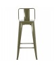 ΣΚΑΜΠΟ BAR ΜΕΤΑΛΛΙΚΟ MELITA ME ΠΛΑΤΗ ΣΕ DARK OLIVE GREEN HM8643.03 43Χ43Χ100εκ.