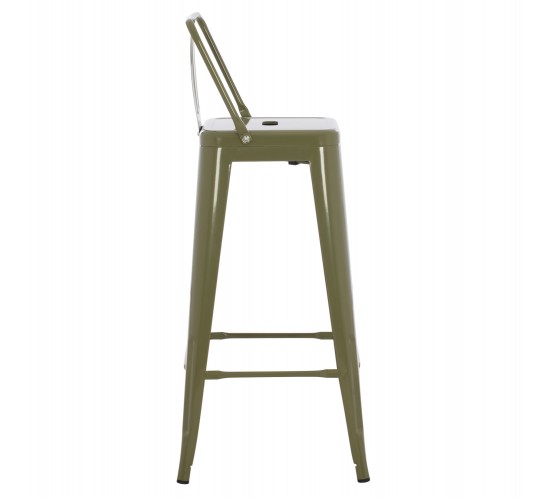 ΣΚΑΜΠΟ BAR ΜΕΤΑΛΛΙΚΟ MELITA ME ΠΛΑΤΗ ΣΕ DARK OLIVE GREEN HM8643.03 43Χ43Χ100εκ.