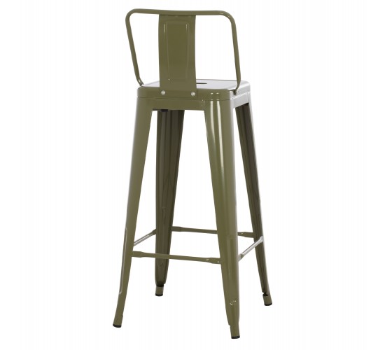 ΣΚΑΜΠΟ BAR ΜΕΤΑΛΛΙΚΟ MELITA ME ΠΛΑΤΗ ΣΕ DARK OLIVE GREEN HM8643.03 43Χ43Χ100εκ.