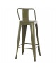 ΣΚΑΜΠΟ BAR ΜΕΤΑΛΛΙΚΟ MELITA ME ΠΛΑΤΗ ΣΕ DARK OLIVE GREEN HM8643.03 43Χ43Χ100εκ.