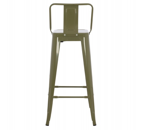 ΣΚΑΜΠΟ BAR ΜΕΤΑΛΛΙΚΟ MELITA ME ΠΛΑΤΗ ΣΕ DARK OLIVE GREEN HM8643.03 43Χ43Χ100εκ.
