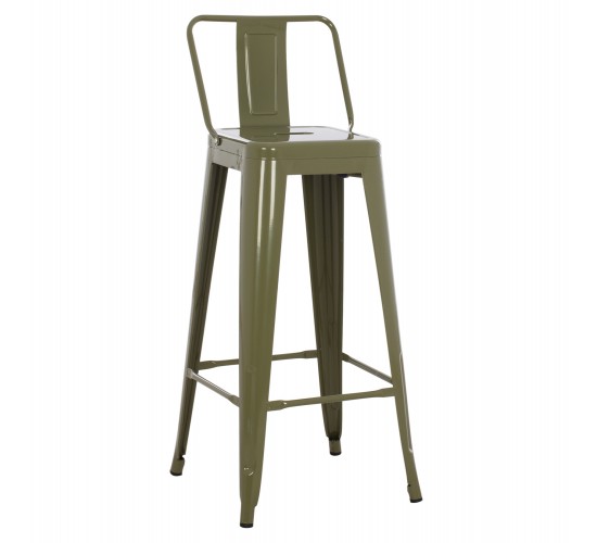 ΣΚΑΜΠΟ BAR ΜΕΤΑΛΛΙΚΟ MELITA ME ΠΛΑΤΗ ΣΕ DARK OLIVE GREEN HM8643.03 43Χ43Χ100εκ.