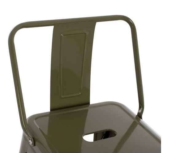 ΣΚΑΜΠΟ BAR ΜΕΤΑΛΛΙΚΟ MELITA ME ΠΛΑΤΗ ΣΕ DARK OLIVE GREEN HM8643.03 43Χ43Χ100εκ.