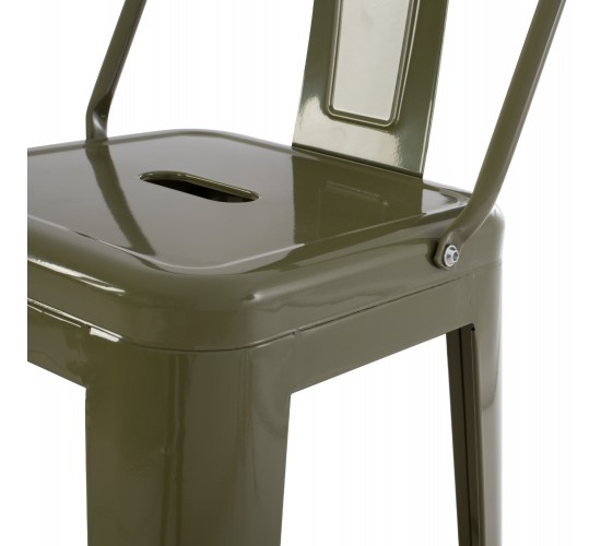 ΣΚΑΜΠΟ BAR ΜΕΤΑΛΛΙΚΟ MELITA ME ΠΛΑΤΗ ΣΕ DARK OLIVE GREEN HM8643.03 43Χ43Χ100εκ.