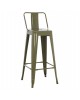 ΣΚΑΜΠΟ BAR ΜΕΤΑΛΛΙΚΟ MELITA ME ΠΛΑΤΗ ΣΕ DARK OLIVE GREEN HM8643.03 43Χ43Χ100εκ.