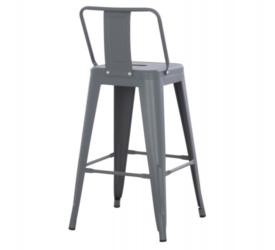 ΣΚΑΜΠΟ ΜΕΣΑΙΟΥ ΥΨΟΥΣ ΜΕΤΑΛΛΙΚΟ MELITA ΣΕ ΓΚΡΙ HM8574.10 42x42x98 cm.
