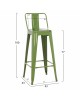 ΣΚΑΜΠΟ BAR ΜΕΤΑΛΛΙΚΟ MELITA ME ΠΛΑΤΗ ΣΕ LIGHT OLIVE GREEN HM8643.13 43Χ43Χ100Yεκ.