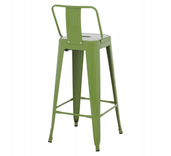 ΣΚΑΜΠΟ BAR ΜΕΤΑΛΛΙΚΟ MELITA ME ΠΛΑΤΗ ΣΕ LIGHT OLIVE GREEN HM8643.13 43Χ43Χ100Yεκ.