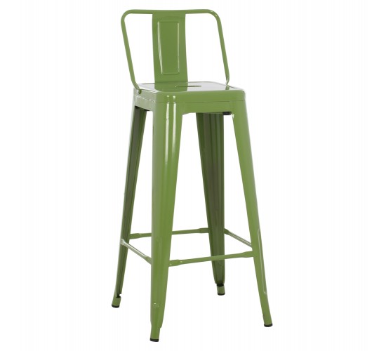 ΣΚΑΜΠΟ BAR ΜΕΤΑΛΛΙΚΟ MELITA ME ΠΛΑΤΗ ΣΕ LIGHT OLIVE GREEN HM8643.13 43Χ43Χ100Yεκ.
