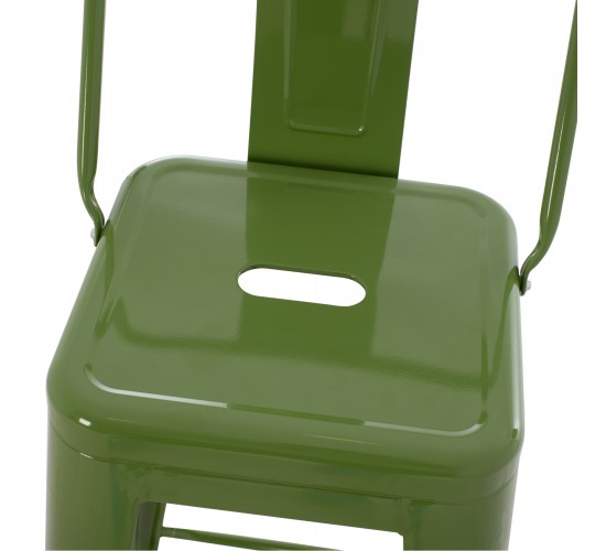 ΣΚΑΜΠΟ BAR ΜΕΤΑΛΛΙΚΟ MELITA ME ΠΛΑΤΗ ΣΕ LIGHT OLIVE GREEN HM8643.13 43Χ43Χ100Yεκ.