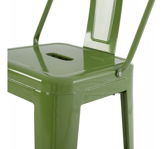ΣΚΑΜΠΟ BAR ΜΕΤΑΛΛΙΚΟ MELITA ME ΠΛΑΤΗ ΣΕ LIGHT OLIVE GREEN HM8643.13 43Χ43Χ100Yεκ.