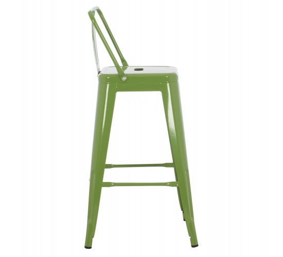 ΣΚΑΜΠΟ ΜΕΣΑΙΟΥ ΥΨΟΥΣ ΜΕΤΑΛΛΙΚΟ MELITA ΣΕ LIGHT OLIVE GREEN HM8574.13 42x42x98 εκ.
