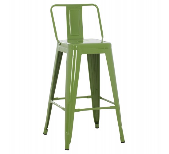 ΣΚΑΜΠΟ ΜΕΣΑΙΟΥ ΥΨΟΥΣ ΜΕΤΑΛΛΙΚΟ MELITA ΣΕ LIGHT OLIVE GREEN HM8574.13 42x42x98 εκ.