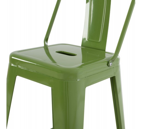 ΣΚΑΜΠΟ ΜΕΣΑΙΟΥ ΥΨΟΥΣ ΜΕΤΑΛΛΙΚΟ MELITA ΣΕ LIGHT OLIVE GREEN HM8574.13 42x42x98 εκ.