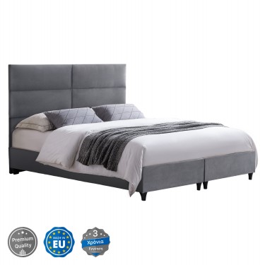 ΚΡΕΒΑΤΙ MILO ΑΠΟ ΓΚΡΙ ΒΕΛΟΥΔΟ HM616.10 ΓΙΑ ΣΤΡΩΜΑ 160x200 EK. Υπέρδιπλο