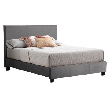 ΚΡΕΒΑΤΙ BECCA ΑΠΟ ΥΦΑΣΜΑ ΓΚΡΙ HM553.11 ΓΙΑ ΣΤΡΩΜΑ 150x200 EK. Διπλό