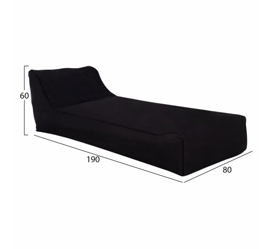 ΠΟΥΦ TANEA HM5807.04 ΜΑΥΡΟ ΜΕ UV PROTECTION 190x80x60Υ εκ.
