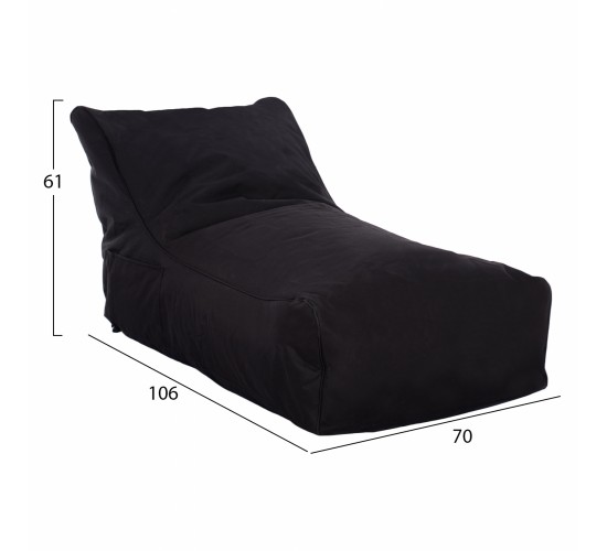 ΠΟΥΦ BLOOM ΑΔΙΑΒΡΟΧΟ HM5111.14 ΜΑΥΡΟ ΜΕ UV PROTECTION  106x70x61Υ εκ.