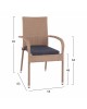ΠΟΛΥΘΡΟΝΑ ΜΕΤΑΛΛΙΚΗ ANISHA HM5685.02 ΜΕ ΜΑΞΙΛΑΡΙ WICKER ΚΑΦΕ-ΜΟΚΑ ΣΤΟΙΒ/ΜΕΝΗ 56x60x94 εκ.