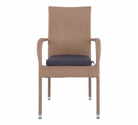 ΠΟΛΥΘΡΟΝΑ ΜΕΤΑΛΛΙΚΗ ANISHA HM5685.02 ΜΕ ΜΑΞΙΛΑΡΙ WICKER ΚΑΦΕ-ΜΟΚΑ ΣΤΟΙΒ/ΜΕΝΗ 56x60x94 εκ.