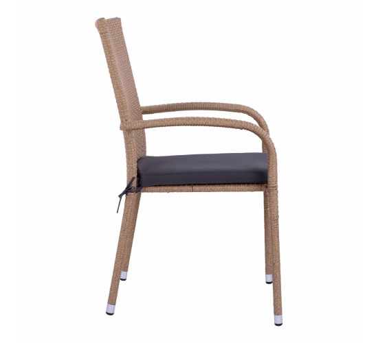 ΠΟΛΥΘΡΟΝΑ ΜΕΤΑΛΛΙΚΗ ANISHA HM5685.02 ΜΕ ΜΑΞΙΛΑΡΙ WICKER ΚΑΦΕ-ΜΟΚΑ ΣΤΟΙΒ/ΜΕΝΗ 56x60x94 εκ.