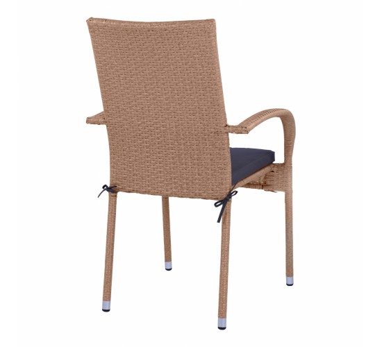 ΠΟΛΥΘΡΟΝΑ ΜΕΤΑΛΛΙΚΗ ANISHA HM5685.02 ΜΕ ΜΑΞΙΛΑΡΙ WICKER ΚΑΦΕ-ΜΟΚΑ ΣΤΟΙΒ/ΜΕΝΗ 56x60x94 εκ.