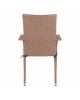 ΠΟΛΥΘΡΟΝΑ ΜΕΤΑΛΛΙΚΗ ANISHA HM5685.02 ΜΕ ΜΑΞΙΛΑΡΙ WICKER ΚΑΦΕ-ΜΟΚΑ ΣΤΟΙΒ/ΜΕΝΗ 56x60x94 εκ.