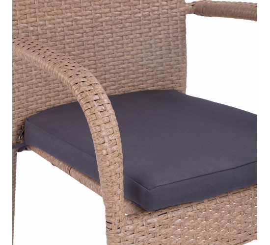 ΠΟΛΥΘΡΟΝΑ ΜΕΤΑΛΛΙΚΗ ANISHA HM5685.02 ΜΕ ΜΑΞΙΛΑΡΙ WICKER ΚΑΦΕ-ΜΟΚΑ ΣΤΟΙΒ/ΜΕΝΗ 56x60x94 εκ.