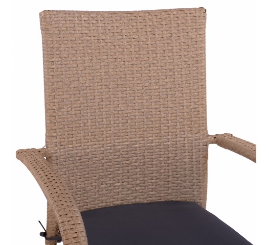 ΠΟΛΥΘΡΟΝΑ ΜΕΤΑΛΛΙΚΗ ANISHA HM5685.02 ΜΕ ΜΑΞΙΛΑΡΙ WICKER ΚΑΦΕ-ΜΟΚΑ ΣΤΟΙΒ/ΜΕΝΗ 56x60x94 εκ.