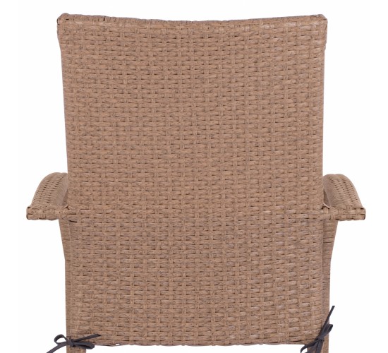 ΠΟΛΥΘΡΟΝΑ ΜΕΤΑΛΛΙΚΗ ANISHA HM5685.02 ΜΕ ΜΑΞΙΛΑΡΙ WICKER ΚΑΦΕ-ΜΟΚΑ ΣΤΟΙΒ/ΜΕΝΗ 56x60x94 εκ.