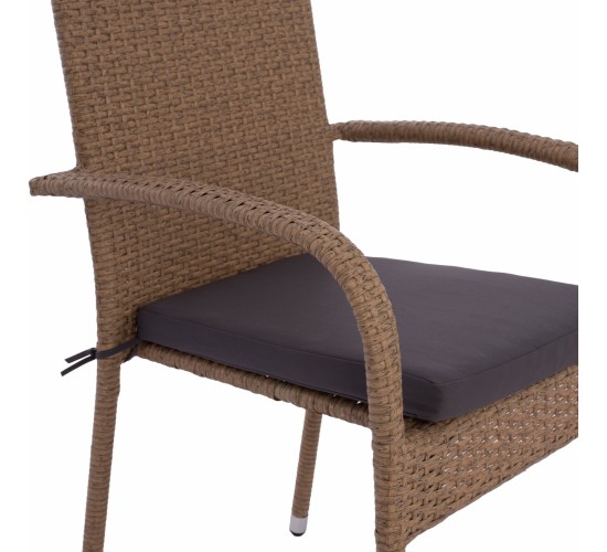 ΠΟΛΥΘΡΟΝΑ ΜΕΤΑΛΛΙΚΗ ANISHA HM5685.02 ΜΕ ΜΑΞΙΛΑΡΙ WICKER ΚΑΦΕ-ΜΟΚΑ ΣΤΟΙΒ/ΜΕΝΗ 56x60x94 εκ.