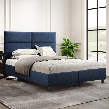 ΚΡΕΒΑΤΙ MILO ΑΠΟ ΜΠΛΕ ΥΦΑΣΜΑ HM616.08 ΓΙΑ ΣΤΡΩΜΑ 160x200 εκ. Υπέρδιπλο