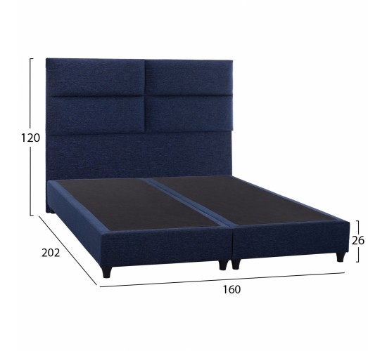 ΚΡΕΒΑΤΙ MILO ΑΠΟ ΜΠΛΕ ΥΦΑΣΜΑ HM616.08 ΓΙΑ ΣΤΡΩΜΑ 160x200 εκ. Υπέρδιπλο