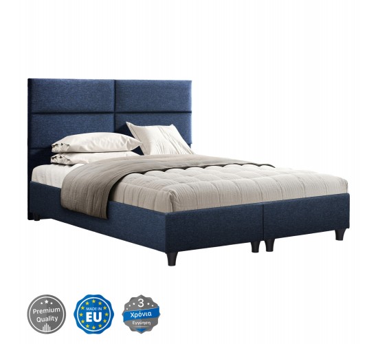 ΚΡΕΒΑΤΙ MILO ΑΠΟ ΜΠΛΕ ΥΦΑΣΜΑ HM616.08 ΓΙΑ ΣΤΡΩΜΑ 160x200 εκ. Υπέρδιπλο