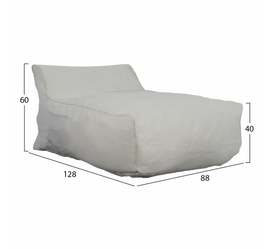 ΠΟΥΦ ZAFER HM5772.11 ΜΕ TEXTILENE 600gr/m2 2X1 ΛΕΥΚΟ 88x128x60Υεκ