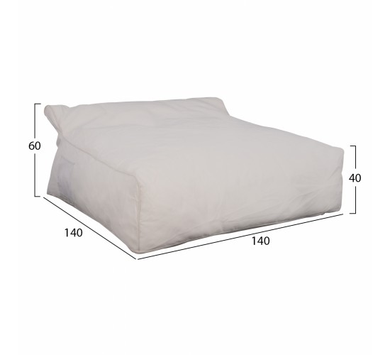 ΠΟΥΦ YAMIN 2ΑΤΟΜΩΝ ΜΕ TEXTILENE 600gr/m2 2X1 ΛΕΥΚΟ HM5773.11 140x140x40-60Υεκ.